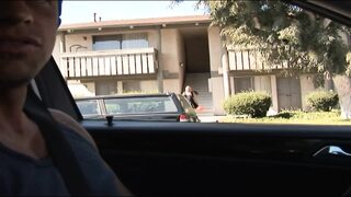 Halloween dressed up teen gets her shaved pussy hard fucked