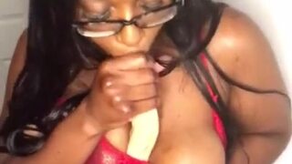 Peaches Jai giving sloppy wet head before she fucks