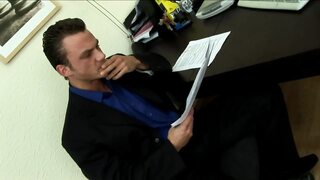 Brunette chick fucked in the secretary office