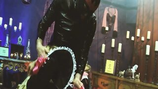 Booty Threesomes Scene-1_sexy Blondes with Big Butts in Lingerie Enjoy a Threesome with a Latex Masked Man