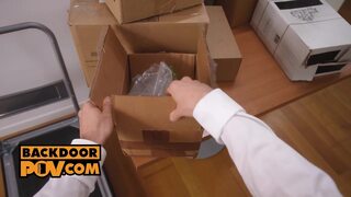 Naughty ass toy play with Amalia Davis caught in blatant lie