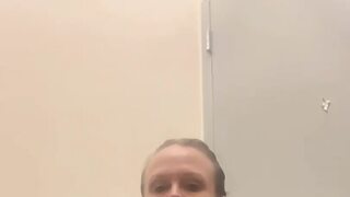 Nurse fists pussy in park bathroom on supper break!