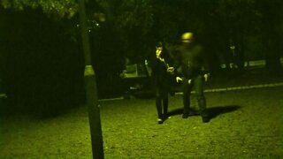 He put a dog leash around my neck and I had to suck his cock in a public park while cars hunks