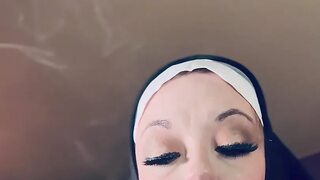Tina Snua Enrols At The Nunnery! Naughty Nun Smokes A Cork 100 Cigarette - Come Corrupt Me Father!