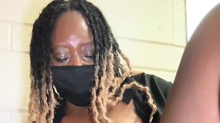 Joanfantasy solo lunch break masturbation in a washroom