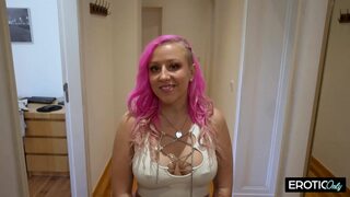 Wild 20 Year Old German Babe with Pink Hair Tattoos and Piercings Gets Fucked Hard by Bitch Hunter