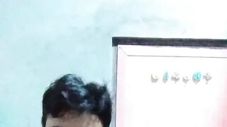 Asian teen get a lat night shower but it make her more horny