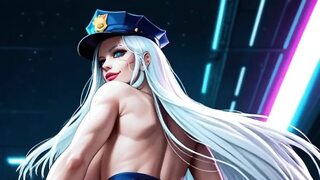 Cyberpunk police woman dance (Ai animation)