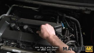 MATURE4K  Mature whore Texas Patti is fucking on top of her car in front of her husband