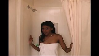 Ebony Sexy Babe Loves Sucki9ng Huge White Dick and Cum Swallow