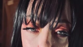 Leather And PVC! Tina Snua Smoking A Cork Cigarette In Leather Dress & PVC Gloves - Dangling Drifts OMI Snap Inhales