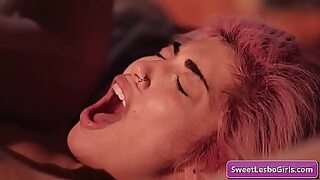 Naughty big tit lesbo get her juicy cunt fingered by horny friend and enjoys it