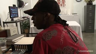 Kinky doctor drools on a BBC and takes it deep in her pussy