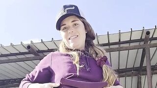 Redhead Strips Naked Outside Shoaing Iff Bosy, Flexing and Spreading Holes Doing Chores