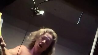 Fuck in a Truck! Couple Fucks in a Peterbilt, Takes DP with Toy-unedited