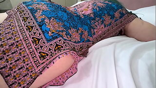 Late at night, the busty milf lay down on the bed waiting for a message from her lover, but the boyfriend seized the initiative and gave her a live triple date right here and now