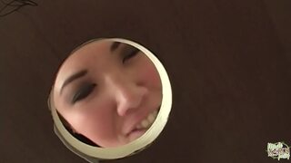 London Keyes is working hard on the dick protruding from the fame hole