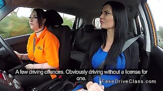 Huge tits in the car with the teacher