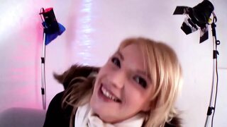 Big ass blonde on casting,sucks and gets bonded