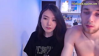 Interracial cute skinny asian and white guy on webcam