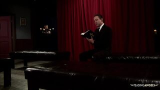 Redhead slut and her friend love sharing two hard dicks