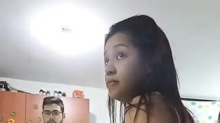 18 year old brunette big saggy tits from New York United States fucking her stepbrother's big dick part 9